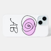 Roos Lila Monogram iPhone hoesje (Achterkant (horizontaal))