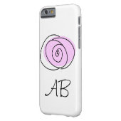 Roos Lila Monogram iPhone hoesje (Achterkant Links)