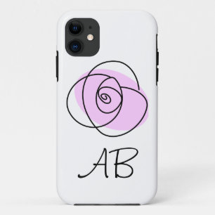 Roos Lila 'Monogram' iPhone hoesje