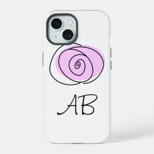 Roos Lila 'Monogram' iPhone hoesje 15 Case
