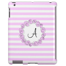 Roos Lila Monogram stripe iPad verticaal Case-Mate iPhone Case