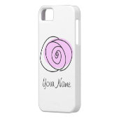 Roos Lila 'Naam' iPhone hoesje (Achterkant Links)