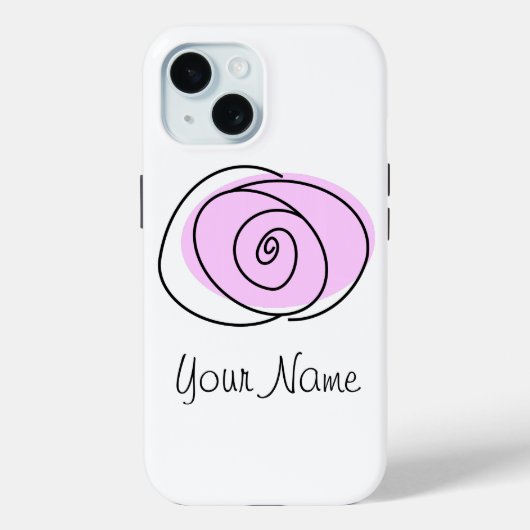Roos Lila 'Naam' iPhone hoesje (Achterkant)
