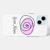 Roos Lila 'Naam' iPhone hoesje (Achterkant (horizontaal))