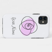 Roos Lila 'Naam' iPhone hoesje (Achterkant (horizontaal))