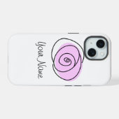 Roos Lila 'Naam' iPhone hoesje 15 Case (Achterkant horizontaal)