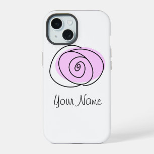 Roos Lila 'Naam' iPhone hoesje 15 Case