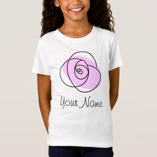 Roos Lila 'Name' meisjes t-shirt (Voorkant)