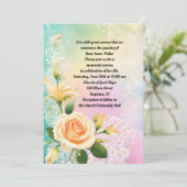 Roos Lily en wit Lila gedenkteken Kaart (Staand voorkant)