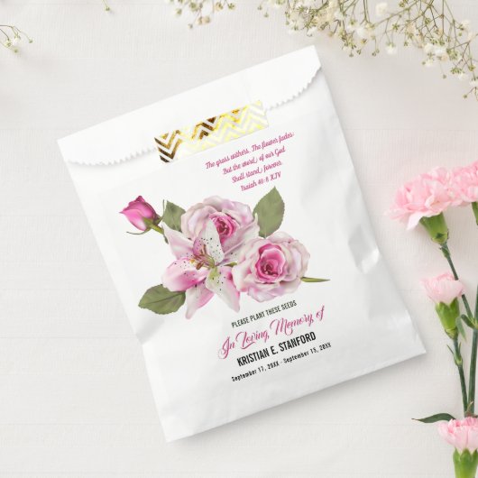 Roos Lily Greenery Seed Packet Bedankzakje (Gezegeld)