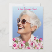 Roos Lily Pearl Pink begrafenisprogramma Aankondiging (Voorkant)