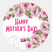 Roos Lily Pearl Pink Moederdag Ronde Sticker (Voorkant)