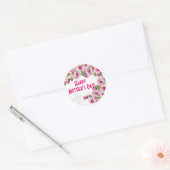 Roos Lily Pearl Pink Moederdag Ronde Sticker (Envelop)