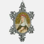 Roos Lima (BK 020) Tin Sneeuwvlok Ornament (Links)