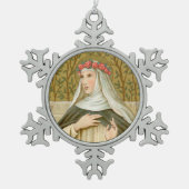 Roos Lima (BK 020) Tin Sneeuwvlok Ornament (Voorkant)