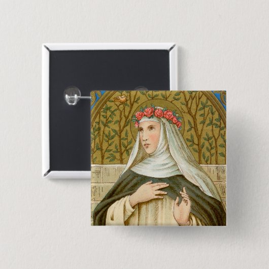 Roos Lima (BK 020) Vierkante Button 5,1 Cm (Voorkant /achterkant)