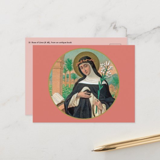 Roos Lima (Detail; K 48) Briefkaart (Voorkant / Achterkant in situ)
