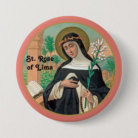 Roos Lima (Detail; K 48) Ronde Button 7,6 Cm (Voorkant)