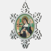 Roos Lima (Detail; K 48) Tin Sneeuwvlok Ornament (Rechts)