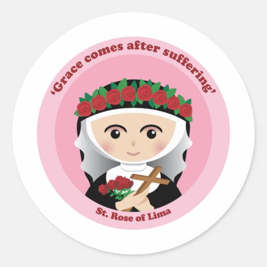 Roos Lima Ronde Sticker (Voorkant)