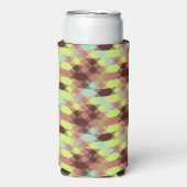 roos, limoen, geel en koffieboon geometrisch seltzer blikjeskoeler (Seltzer Voorkant)