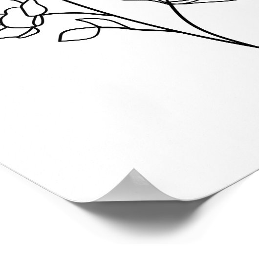 Roos Line Drawing minimalist, modern, kunstbloem Poster (Hoek)