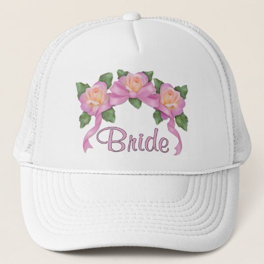 Roos lint bruiloft - bruid trucker pet (Voorkant)
