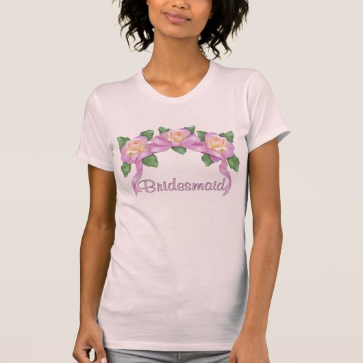 Roos lint bruiloft - bruidsmeisje t-shirt (Voorkant)