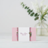 Roos lint Visitekaartje (roze) (Staand voorkant)