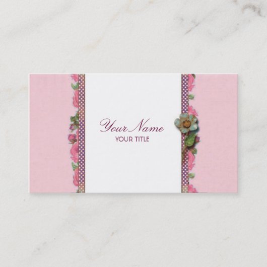 Roos lint Visitekaartje (roze) (Voorkant)