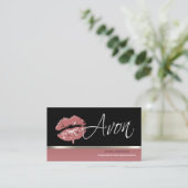 Roos lipstick en zilver - Avon Visitekaartje (Staand voorkant)