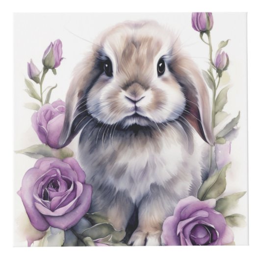 Roos Lop Eared Bunny Rabbits Kubus (Voorkant)