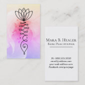 *~* Roos Lotus Heart Nirvana Yoga Massage Reiki Visitekaartje (Voorkant / Achterkant)