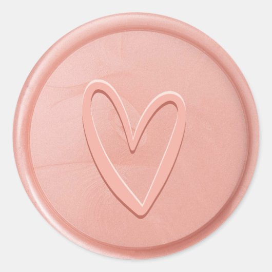 Roos Love Heart Wax Seal Sticker (Voorkant)