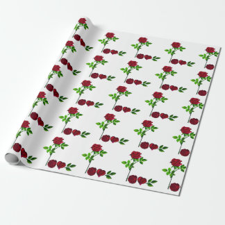 Roos LOVE Wrapping Paper – Handgeschilderd Bloemen Cadeaupapier