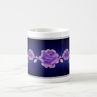 Roos Lovers Design Paars Roos op Metallic Blue Koffiemok