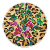  Roos - luipaard Keramische Knop (Voorkant)