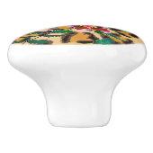  Roos - luipaard Keramische Knop (Zijkant)