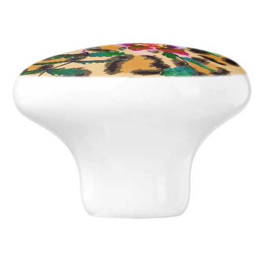  Roos - luipaard Keramische Knop (Zijkant)