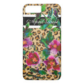  roos luipaard, monogramma Case-Mate iPhone case (Achterkant)
