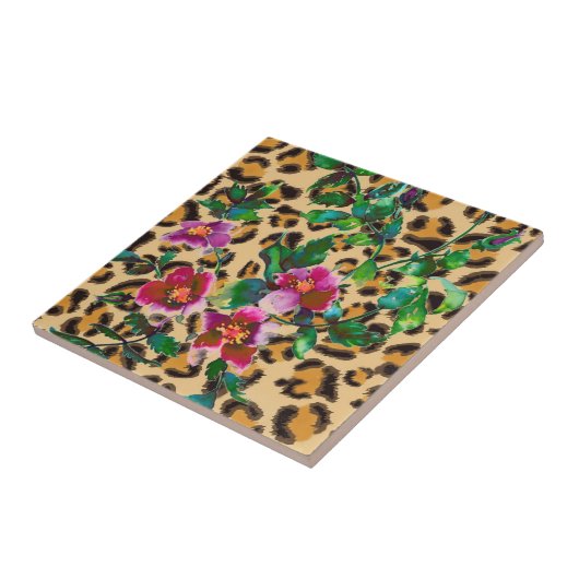 Roos - luipaard Tegeltje (Zijkant)