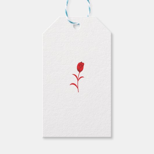 Roos Madder, Lava Red, bloemontwerp Cadeaulabel (Voorkant)