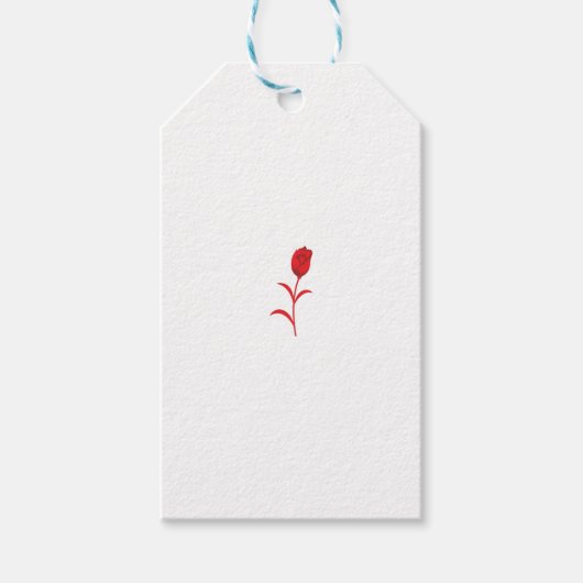 Roos Madder, Lava Red, bloemontwerp Cadeaulabel (Voorkant)