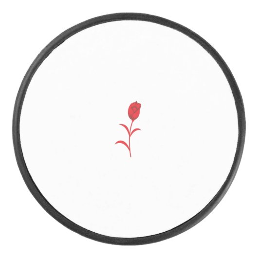 Roos Madder, Lava Red, bloemontwerp Hockey Puck (Voorkant)