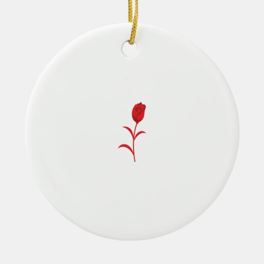 Roos Madder, Lava Red, bloemontwerp Keramisch Ornament (Voorkant)