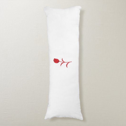 Roos Madder, Lava Red, bloemontwerp Lichaamskussen (Voorkant Verticaal)