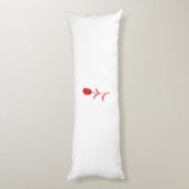 Roos Madder, Lava Red, bloemontwerp Lichaamskussen (Achterkant (Verticaal))