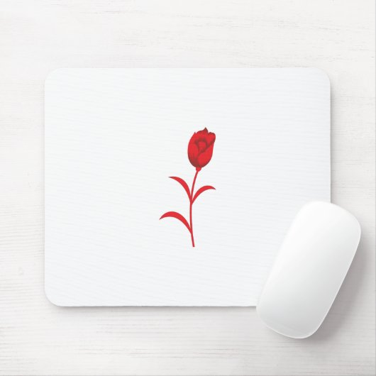 Roos Madder, Lava Red, bloemontwerp Muismat (Met muis)