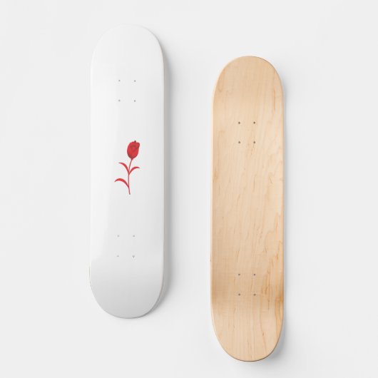 Roos Madder, Lava Red, bloemontwerp Persoonlijk Skateboard (Voorkant)