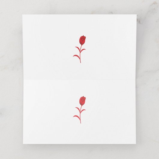 Roos Madder, Lava Red, bloemontwerp Plaatskaartje (Binnenkant ongevouwen)